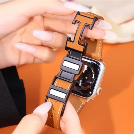 「V706」アップルウォッチバンド マグネット 42mm/46mm apple watch 革 バンド 高級
