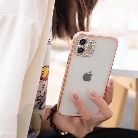 「V153」iphone14proケース  ストーンデコカメラレンズ iphone13/12ケース おしゃれ インスタ映え