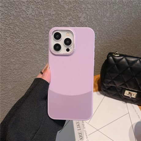 「V583」スマホケース バイ カラー iphone15/14 ケース シンプル おしゃれ