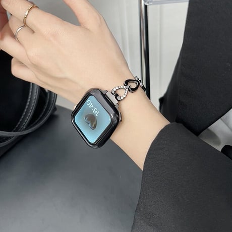 「V316」アップル ウォッチ バンド チェーン ハート ベルト ステンレス apple watchバンド キラキラ
