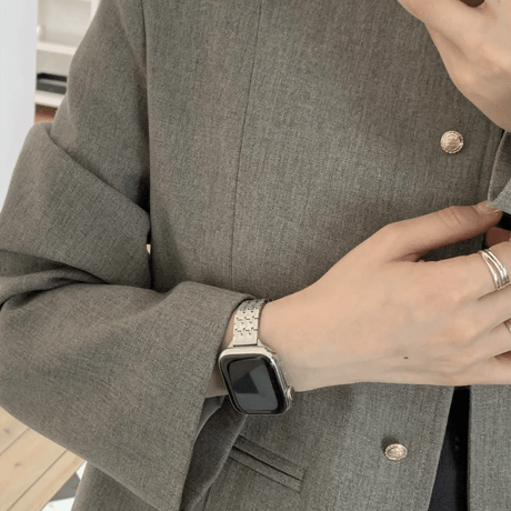 「V467」apple watch ステンレス バンド 千鳥柄 アップル ウォッチ バンド おしゃれ 女性/男性
