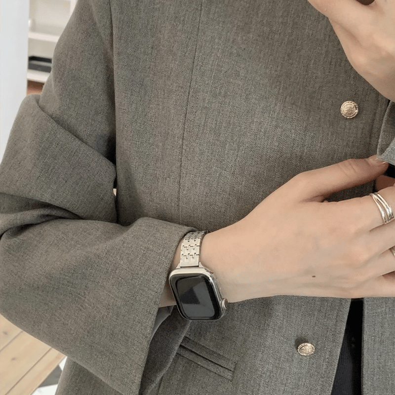 V467」apple watch ステンレス バンド 千鳥柄 アップル ウォッチ