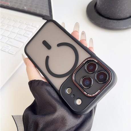 「V272-1」マット 半透明 iphone17pro/16/15 MagSafe対応ケース 指紋防止 耐衝撃