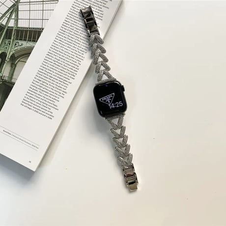 「V264」キラキラ apple watchバンド ピンクゴールド シルバー アップルウォッチブレスレット おしゃれ