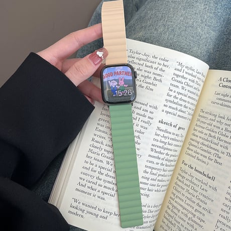 「V347」シリコン アップル ウォッチ バンド マグネット バイカラー apple watch バンド おしゃれ