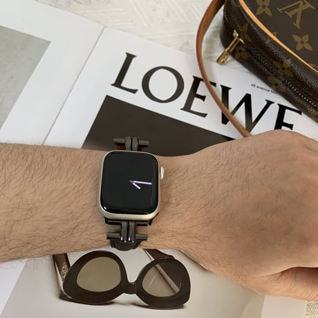 「V380」アップル ウォッチ 黒 に 合う バンド apple watch レザー バンド 男性 人気