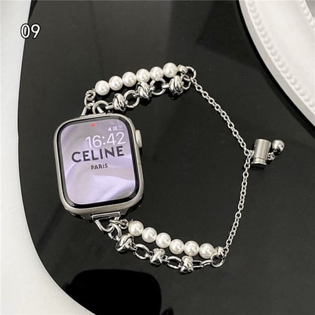 「V383」アップル ウォッチ バンド シルバー apple watch ステンレス バンド チェーン