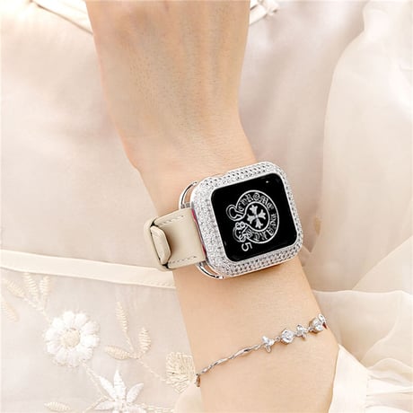 「V330」キラキラ アップルウォッチカバー＋バンド 2点セット  apple watch レザーバンド 高級 おしゃれ