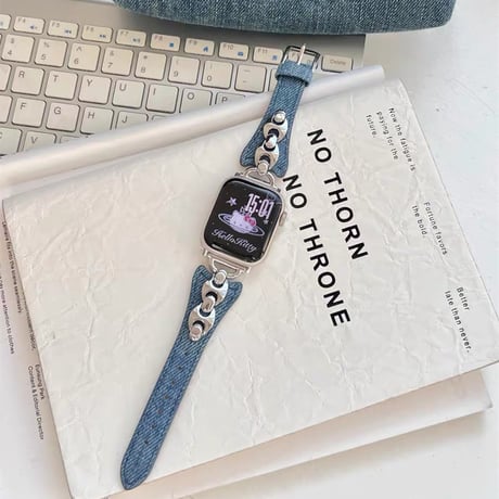 「V697」アップル ウォッチ バンド デニム Series10 42mm/46mm apple watch バンド おしゃれ