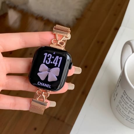 「V742」アップルウォッチ バンド 女性 蒸れない apple watch マグネット バンド かわいい