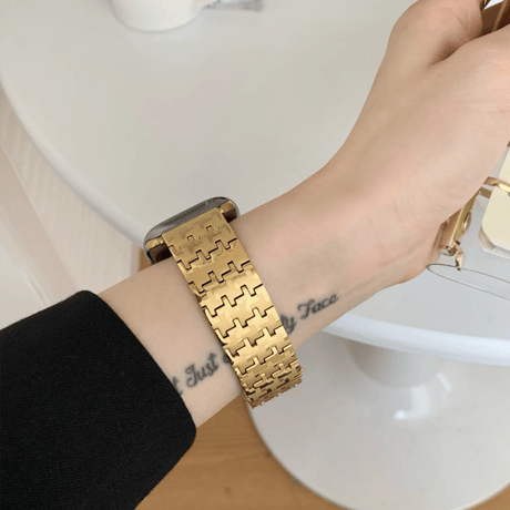「V467」apple watch ステンレス バンド 千鳥柄 アップル ウォッチ バンド おしゃれ 女性/男性