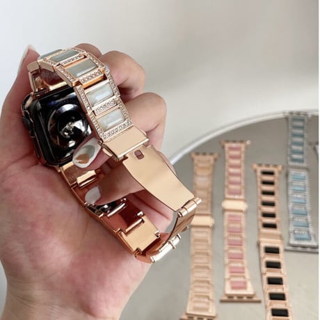 「V276」apple watch キラキラ バンド 天然石 ブレスレット アップルウォッチベルト おしゃれ