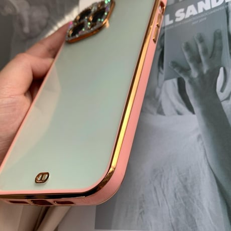 「V153」iphone14proケース  ストーンデコカメラレンズ iphone13/12ケース おしゃれ インスタ映え