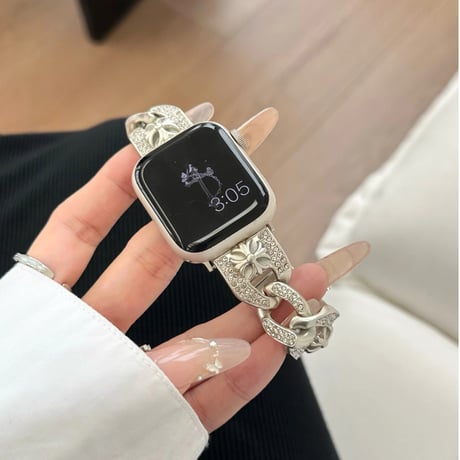「V638」アップル ウォッチ バンド 女性 キラキラ apple watch バンド かわいい チェーン