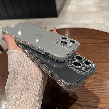 「V679」iphone16/16plus クリアケース キラキラ ガラス iphone ケース 透明 カメラ保護