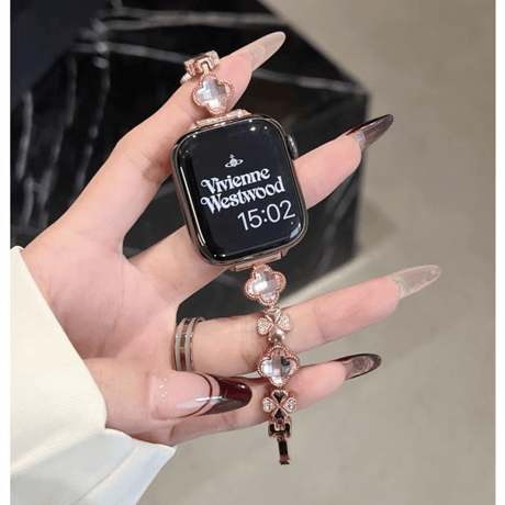 「V718」四葉のクローバー apple watchバンド 女性 アップル ウォッチ バンド ブレスレット