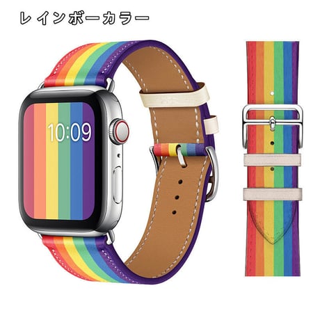 「V275」apple watch レザー バンド おしゃれ トリコロール アップルウォッチ7/8/6 交換ベルト 高級 男女兼用