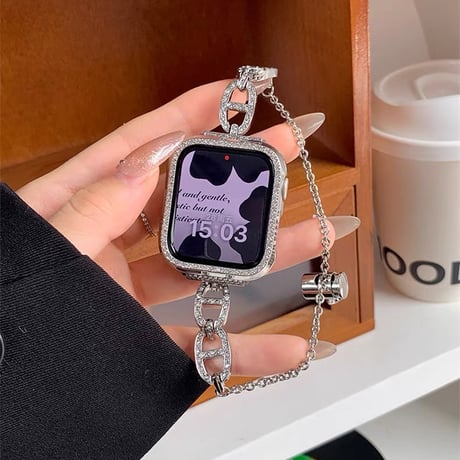 「V592」キラキラ アップル ウォッチ バンド+カバー 2点セット  apple watch バンド レディース 可愛い