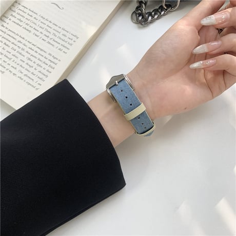 「V568」アップル ウォッチ バンド デニム レザーベルト apple watch バンド おしゃれ 男女兼用