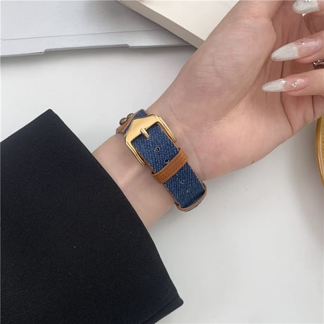 「V568」アップル ウォッチ バンド デニム レザーベルト apple watch バンド おしゃれ 男女兼用