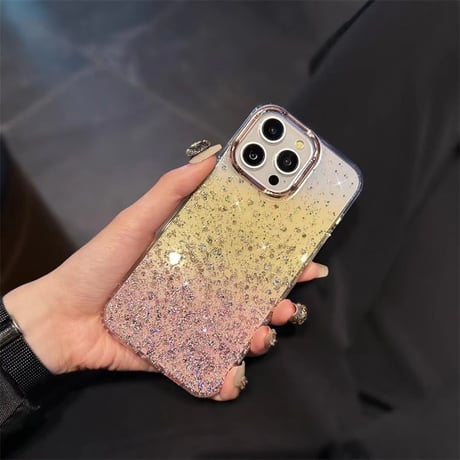 「V666」キラキラ ケース iphone16 ラメ グリッター iphone15 ケース グラデーション