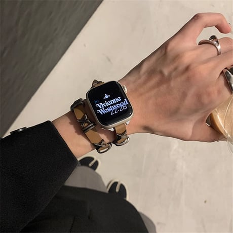 「V553」apple watch バンド スタッズ かっこいい アップル ウォッチ バンド 二 重 巻き