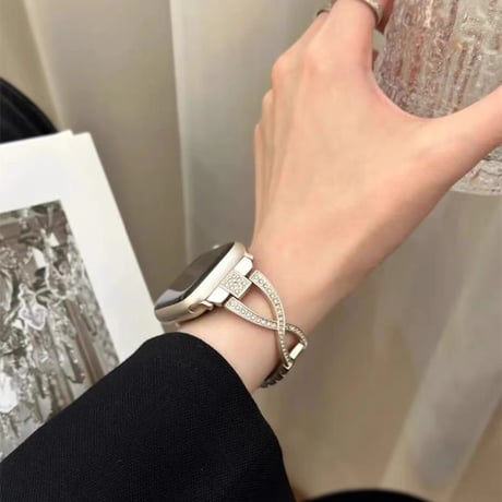 「V548」アップル ウォッチ バンド 女性 キラキラ apple watch バンド＋カバー2点セット かわいい ブレスレット