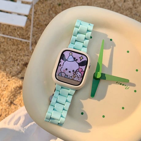 「V432」apple watch バンド 可愛い 樹脂 アップルウォッチバンド+ケース 2点セット おしゃれ