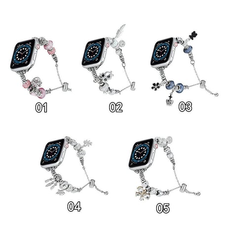 「V394」アップル ウォッチ バンド パール apple watch ブレスレット チェーン バンド