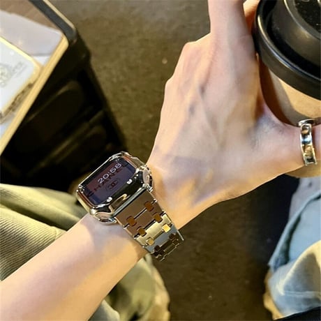 「V490」ステンレス apple watch バンド おしゃれ アップルウォッチバンド＋カバー2点セット  男女兼用