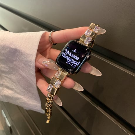 「V658」レディース アップル ウォッチ バンド ジルコン apple watchバンド 可愛い