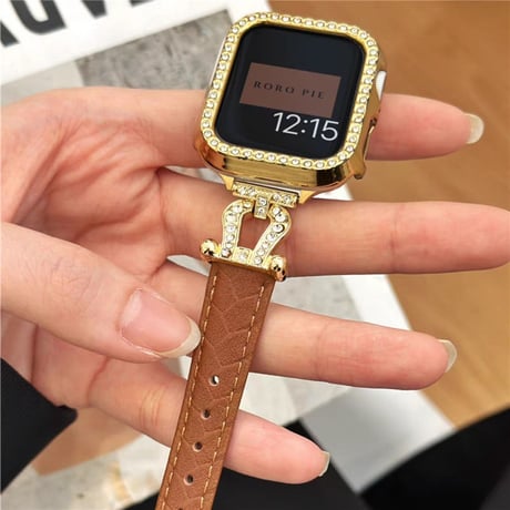 「V391」apple watch レザー バンド キラキラ アップル ウォッチ バンド 女性 人気 カバー付き