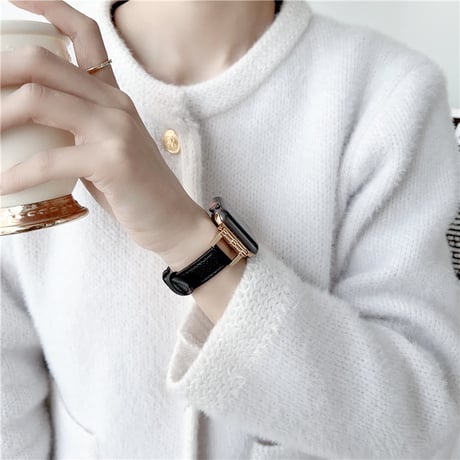 「V572」アップル ウォッチ バンド 女性 細い Dバックル apple watch レザー バンド 高級