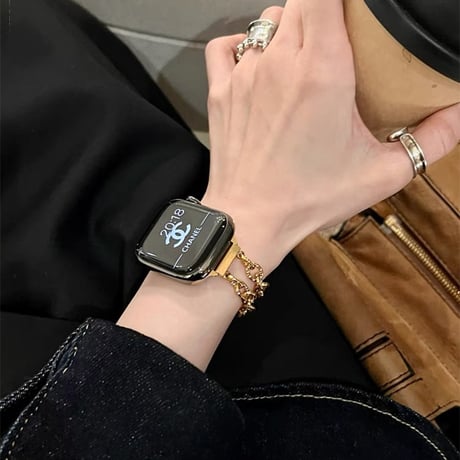 「V606」アップル ウォッチ バンド チェーン apple watch バンド おしゃれ 女性
