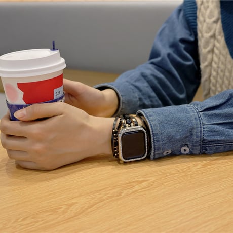 「V247」キラキラカバー付き apple watch ブレスレット 重ね付け アップルウォッチバンド 女性 おしゃれ