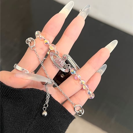 「V625」アップル ウォッチ バンド 可愛い ビーズ apple watch バンド チェーン 女性