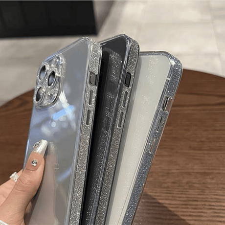 「V679」iphone16/16plus クリアケース キラキラ ガラス iphone ケース 透明 カメラ保護
