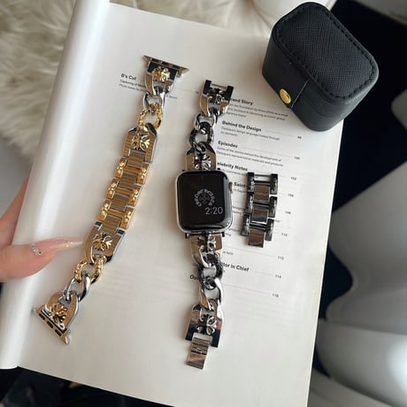 「V613」かっこいい アップル ウォッチ バンド ステンレス バイカラー apple watch バンド おしゃれ