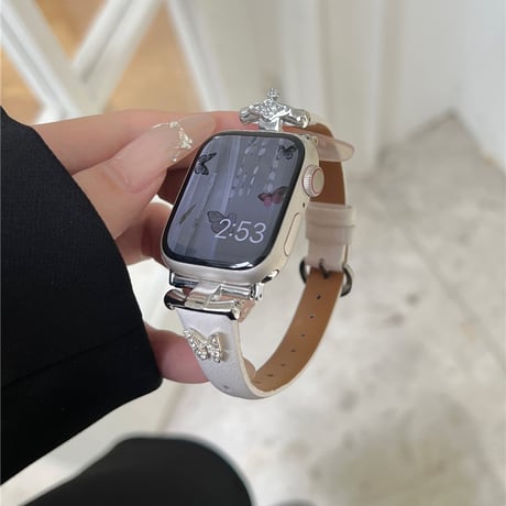 「V637」apple watch バンド 革 アップル ウォッチ バンド 女性 おしゃれ 細め
