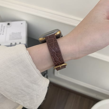 「V724」アップルウォッチバンド 革 女性 42mm/46mm apple watchバンド クロコダイル風