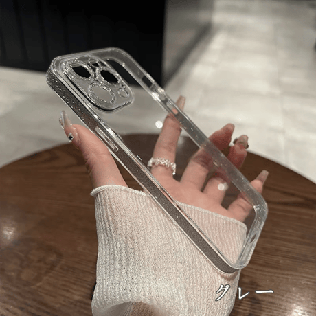 「V679」iphone16/16plus クリアケース キラキラ ガラス iphone ケース 透明 カメラ保護
