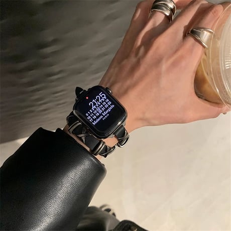 「V553」apple watch バンド スタッズ かっこいい アップル ウォッチ バンド 二 重 巻き