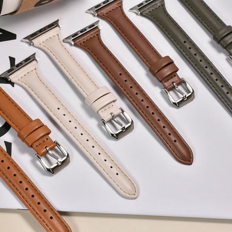 「V229」アップル ウォッチバンド 女性 細い apple watch7/8 レザーバンド おしゃれ