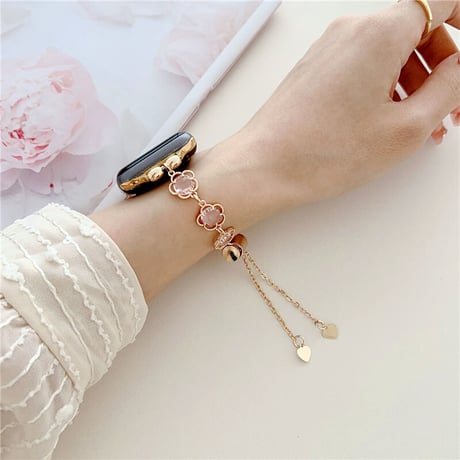 「V414」アップル ウォッチ バンド チェーン ブレスレット apple watch バンド 可愛い 女性