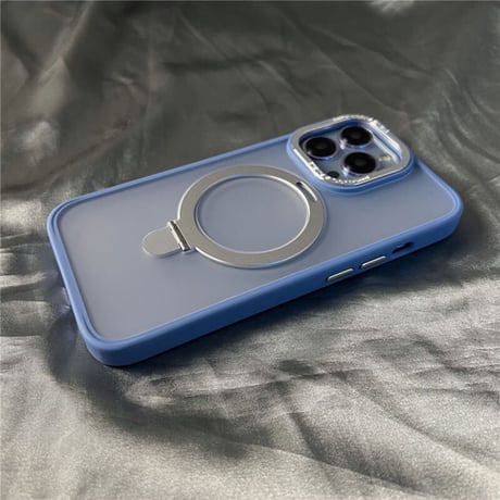 「V285」半透明 iphone14/13 magsafe対応ケース おすすめ iphone ケース スタンド 付き マット質感