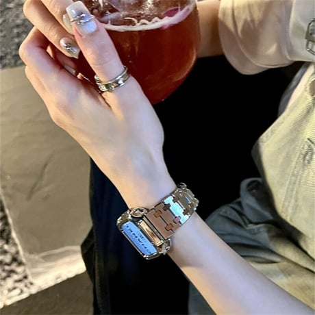 「V490」ステンレス apple watch バンド おしゃれ アップルウォッチバンド＋カバー2点セット  男女兼用