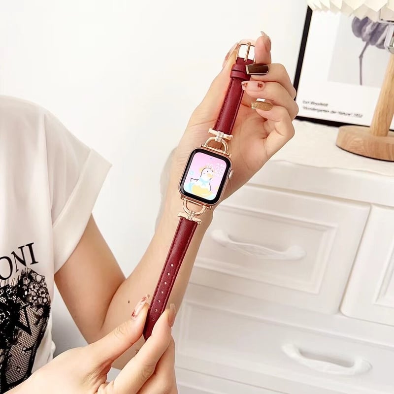 レザーカービング  アップル　ウォッチバンド　ピンク Apple Watch カーフレザーバンド (色：ピンク)|AppleWatch用