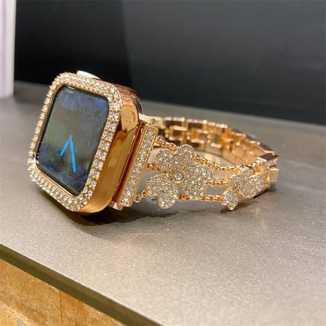 「V494」アップル ウォッチ キラキラ バンド 女性 おしゃれ apple watchバンド＋カバー2点セット