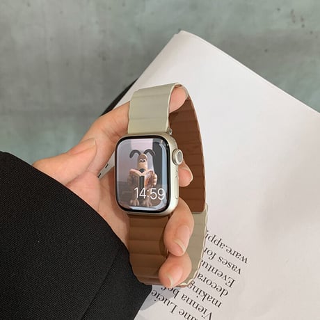 「V347」シリコン アップル ウォッチ バンド マグネット バイカラー apple watch バンド おしゃれ