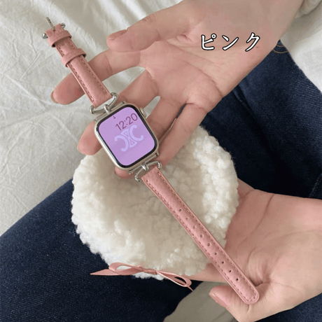 「V708」アップル ウォッチ レザー バンド 女性 apple watch バンド 細い